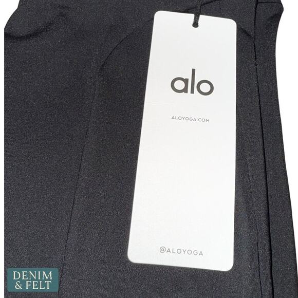 Alo Yoga High-Waist Zip It Flare Leggings Black Sculpting Stretch Size S NEW - Picture 15 of 16